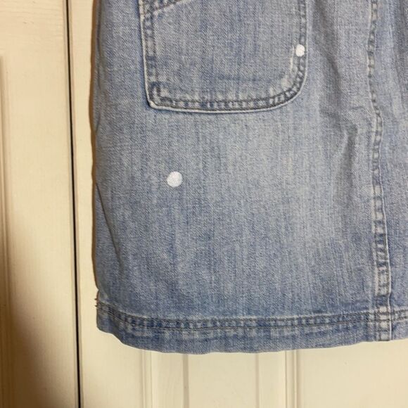 Calvin Klein Vintage Denim Skirt Distressed Dots 6 - Picture 8 of 12